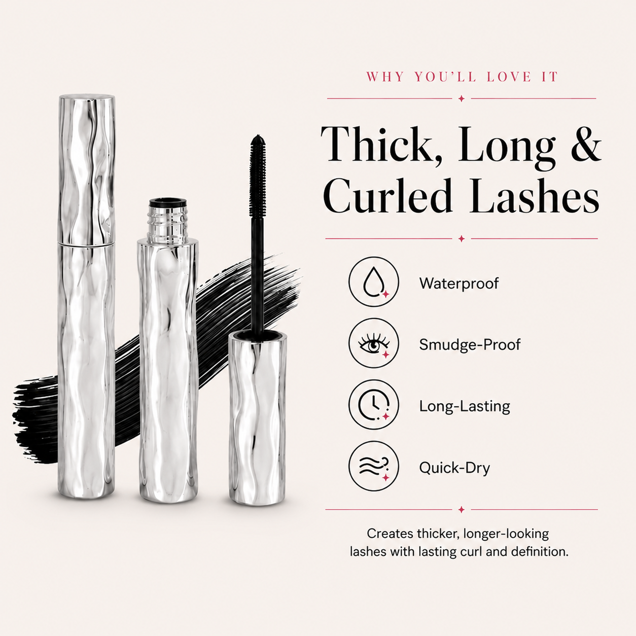 LAST DAY - BUY 1 GET 1 FREE💜Waterproof Curling Lengthening Mascara