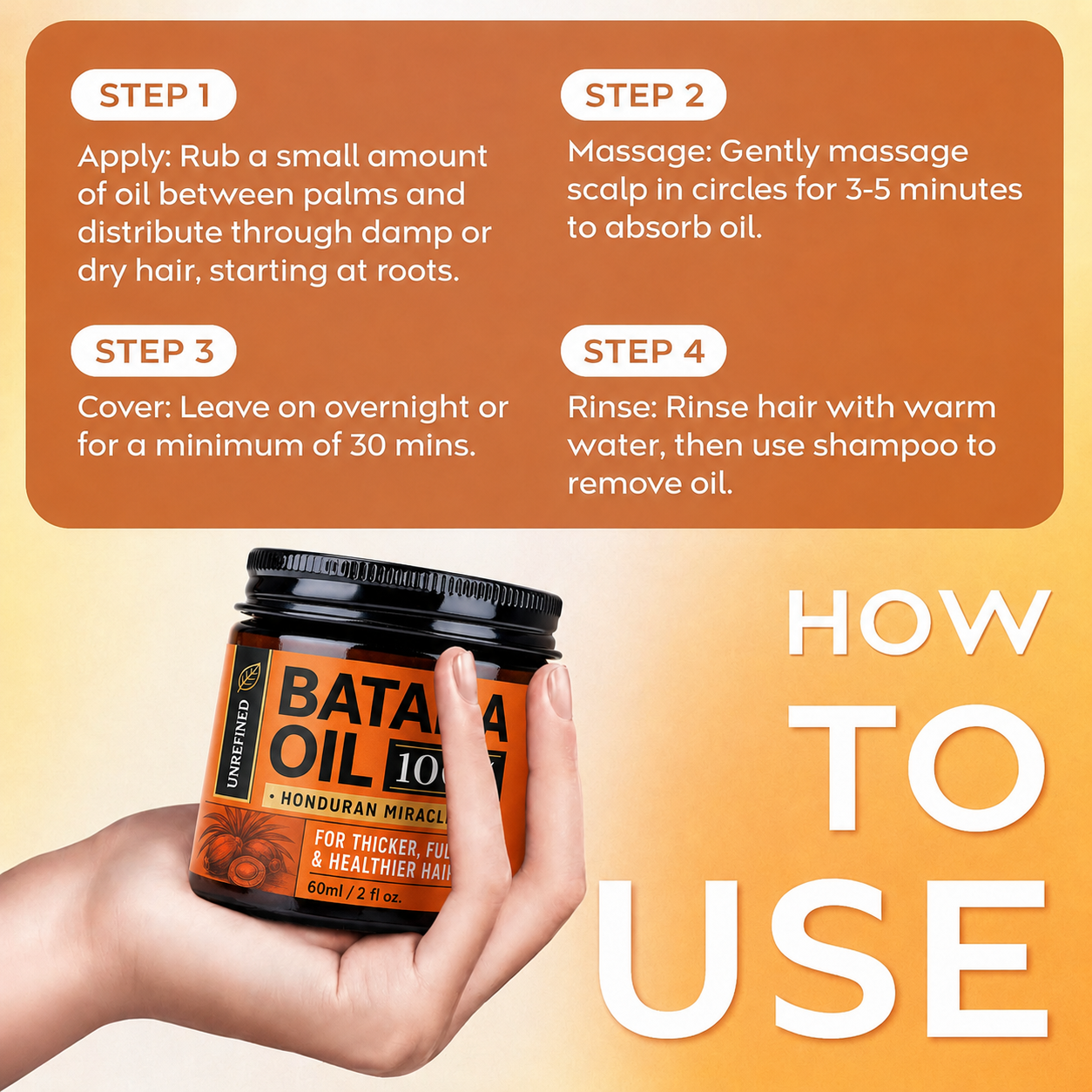 Batana Oil for Hair Growth,RawOrganic Batana Mask from Honduras