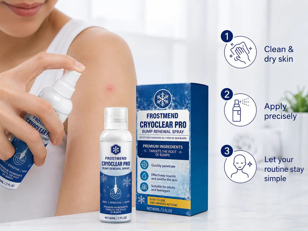 Three-step CryoClear Pro application guide