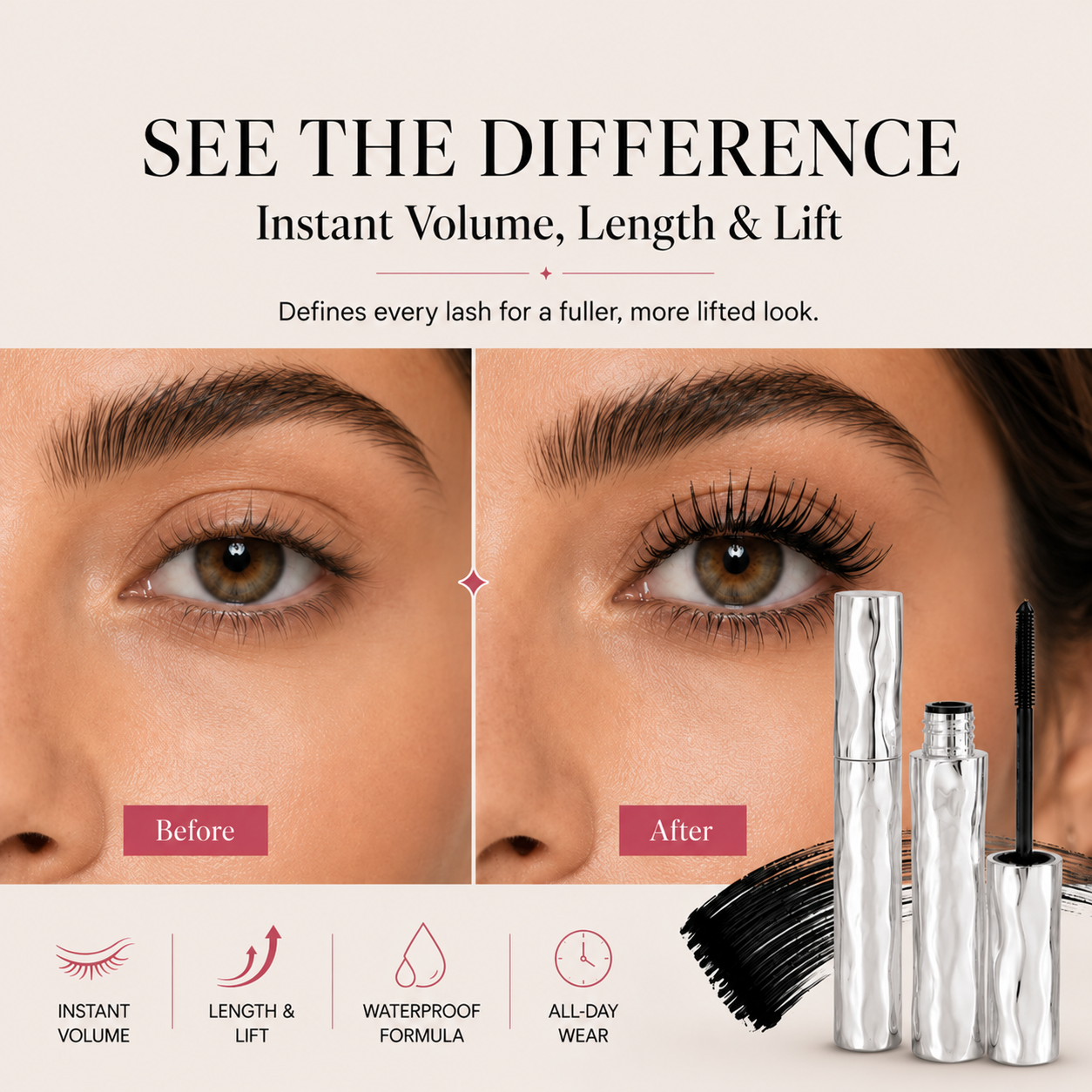 LAST DAY - BUY 1 GET 1 FREE💜Waterproof Curling Lengthening Mascara